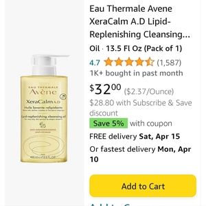 Avene replenishing oil
